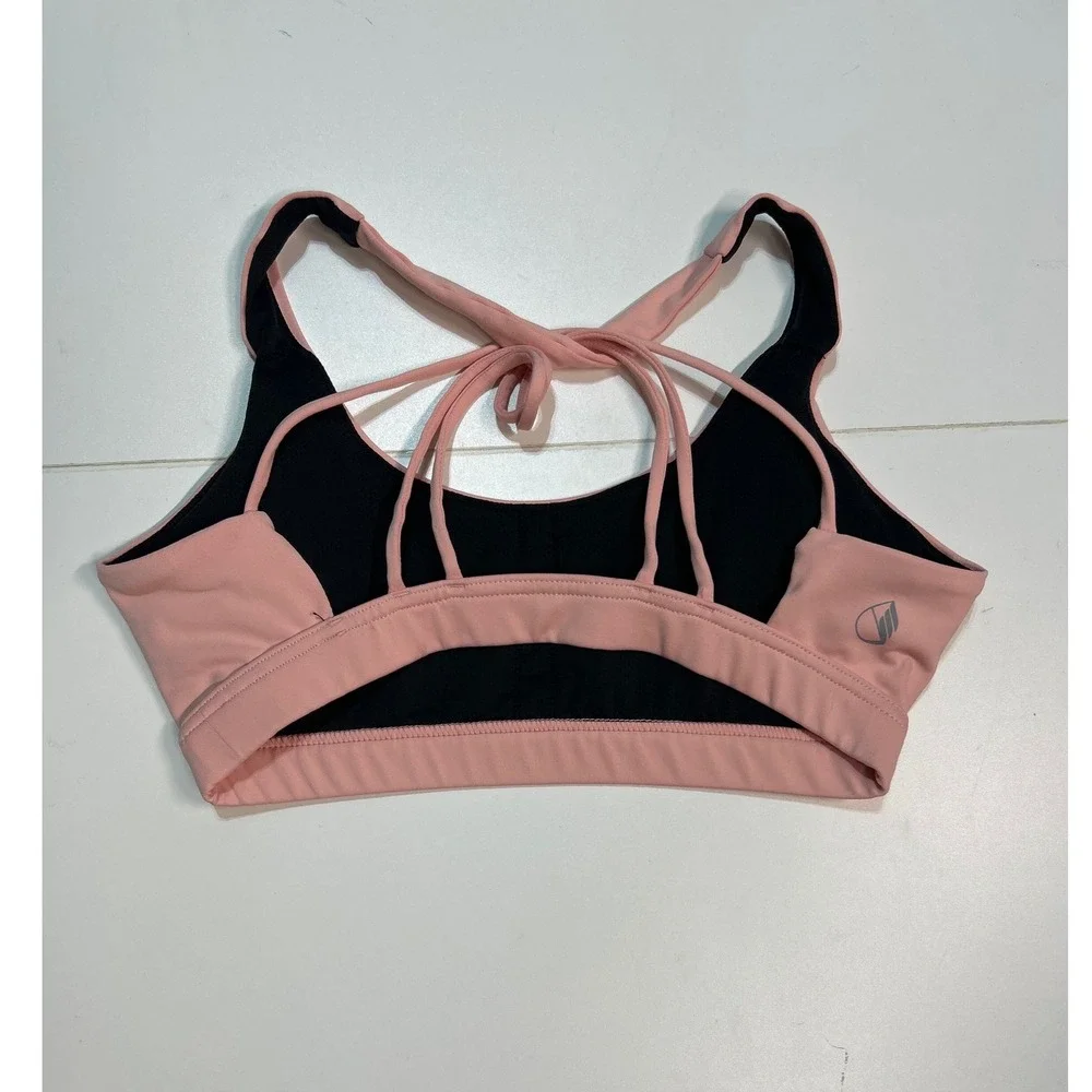 Crisscross Back Sports Bra Light Pink Activewear Gym‎ Workout Top